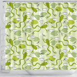 Cute Frog Dragonfly Pattern Shower Curtain Fulfilled In US