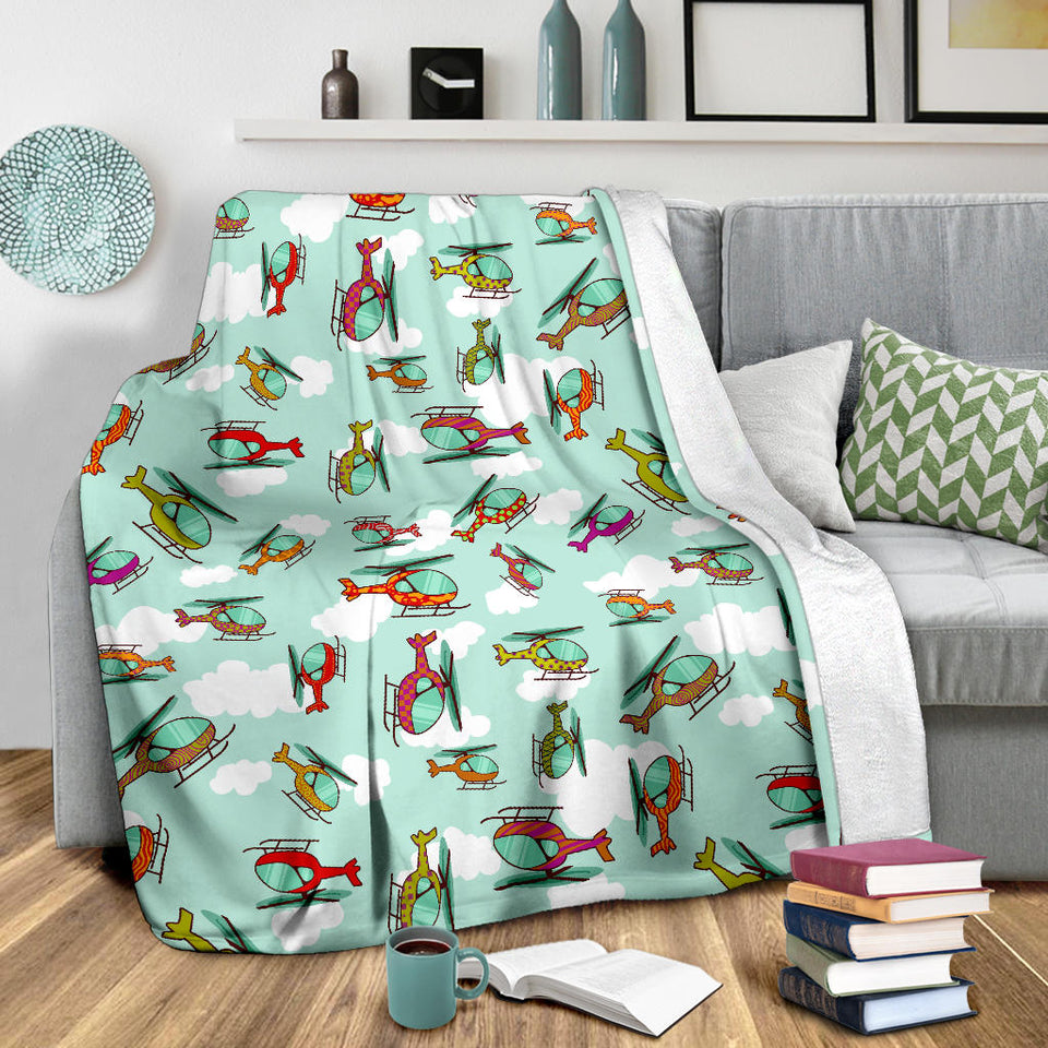 Helicopter Design Pattern Premium Blanket