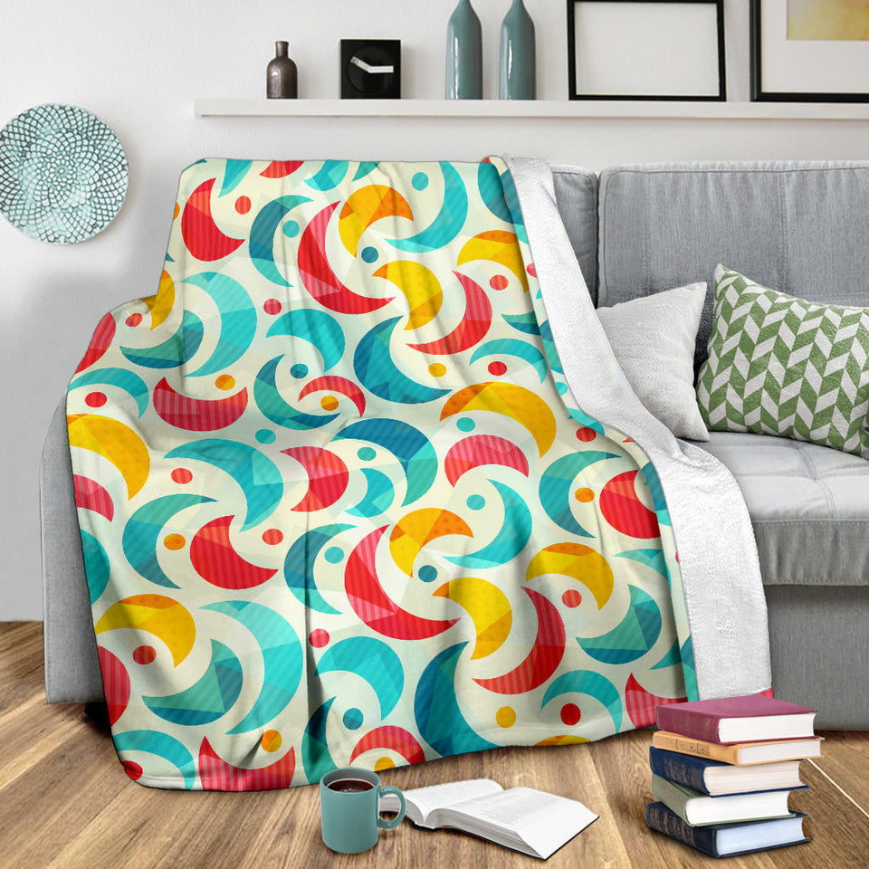 Colorful Moon Pattern Premium Blanket