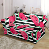 Watercolor Paint Textured Watermelon Pieces Loveseat Couch Slipcover