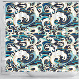 Japanese Wave Pattern Shower Curtain Fulfilled In US