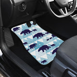 Polar Bear Winter Snow Pattern Front And Back Car Mats