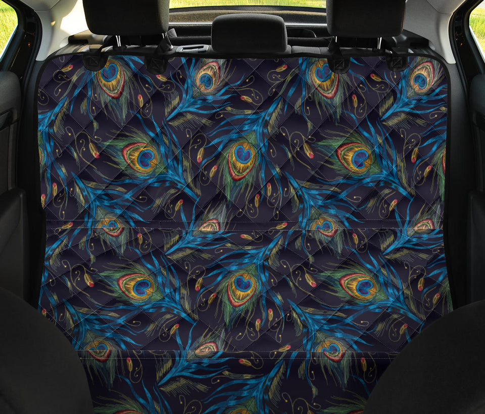 Beautiful Peacock Feather Pattern Dog Car Seat Covers