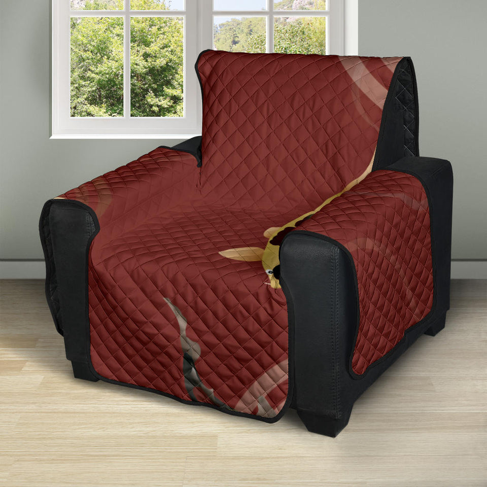 Koi Fish Carp Fish red background Recliner Cover Protector