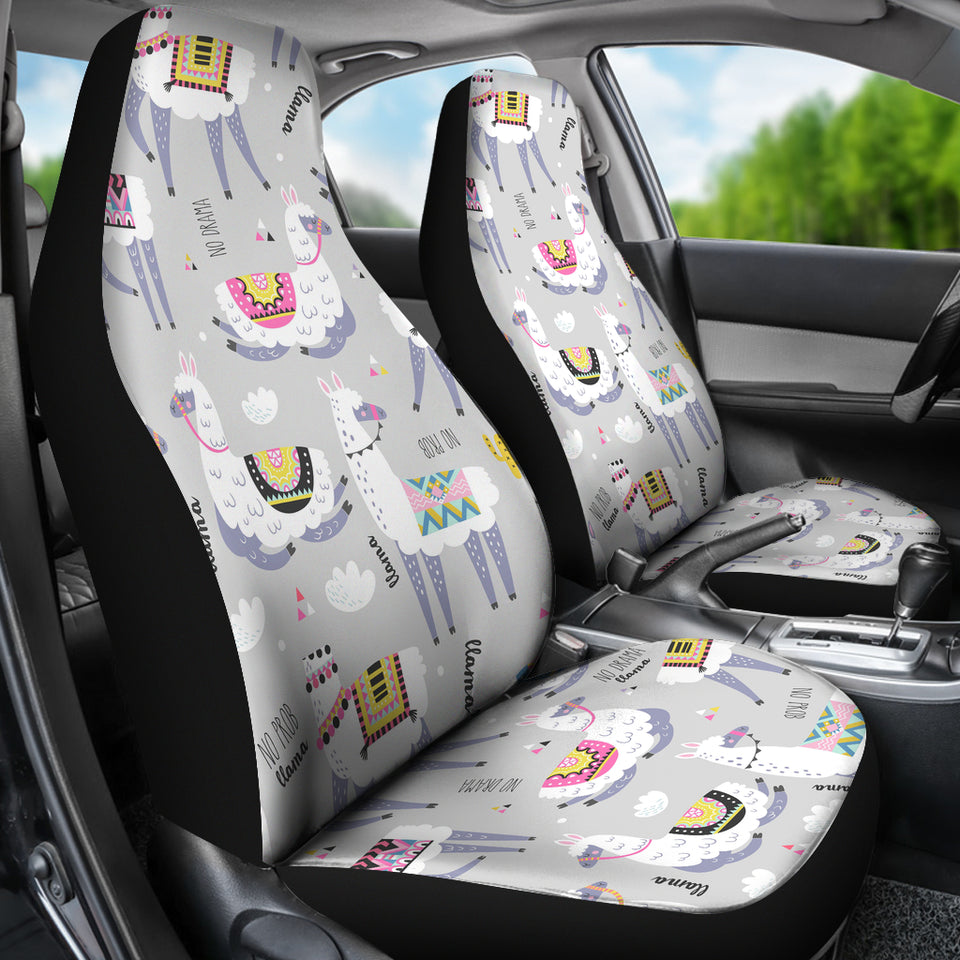 Cute Llama Alpaca Pattern Universal Fit Car Seat Covers