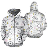 Siberian Husky Design Pattern Zip Up Hoodie