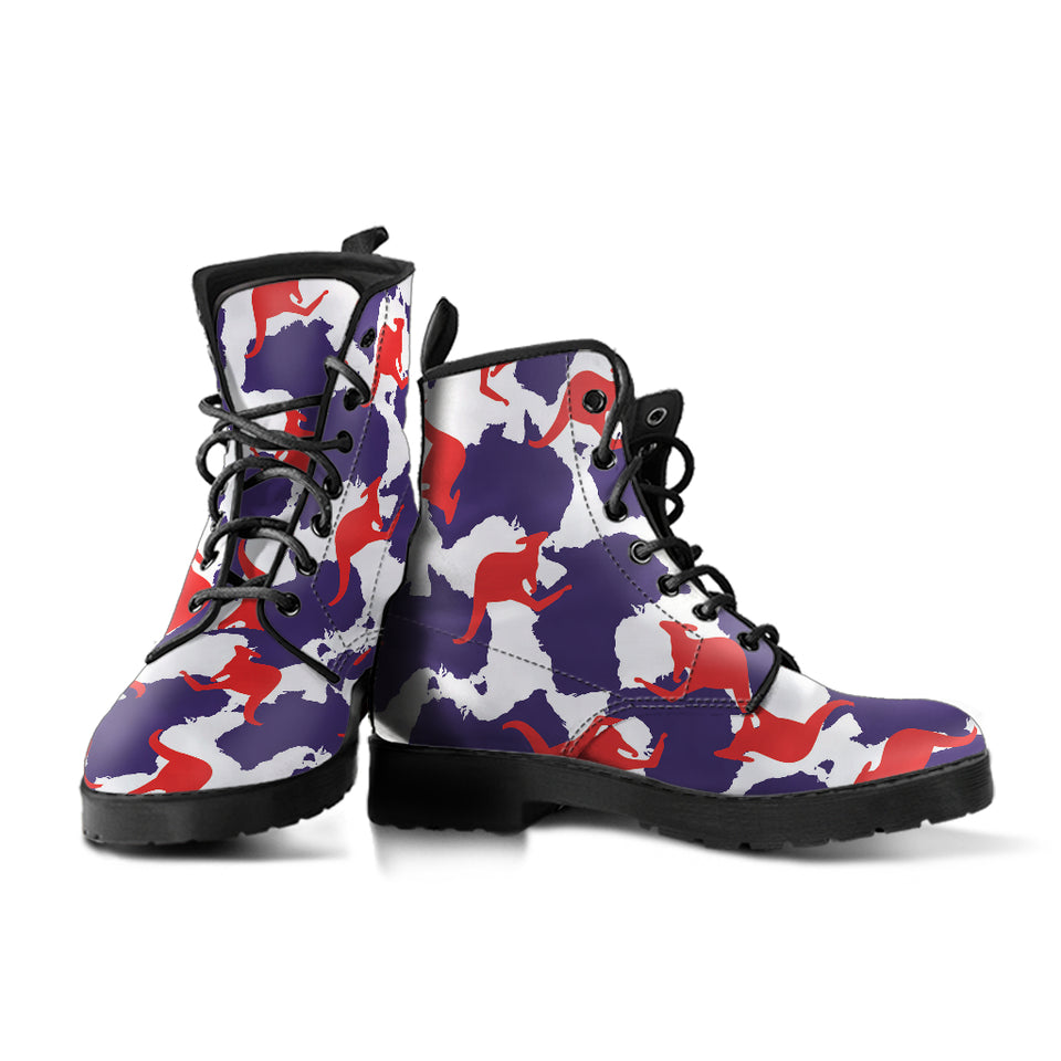 Kangaroo Australian Pattern Leather Boots