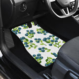 Blueberry White Background Front And Back Car Mats