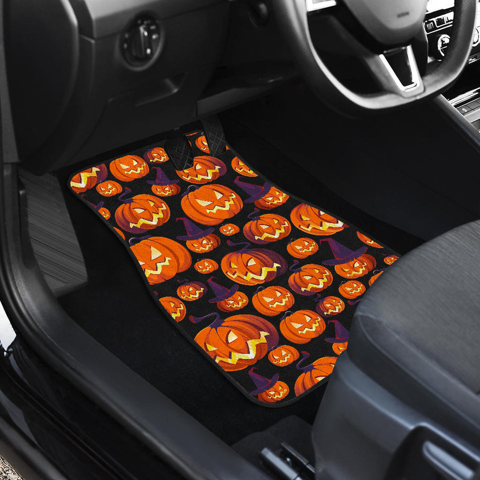 Halloween Pumpkin Pattern Front And Back Car Mats