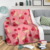 Cake Cherry Pattern Premium Blanket