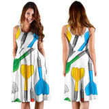 Darts Pattern Print Design 03 Sleeveless Midi Dress