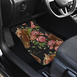 Horse Head Wild Roses Pattern Front And Back Car Mats