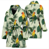 Beautiful Parrot Palm Leaves Pattern Women'S Bathrobe