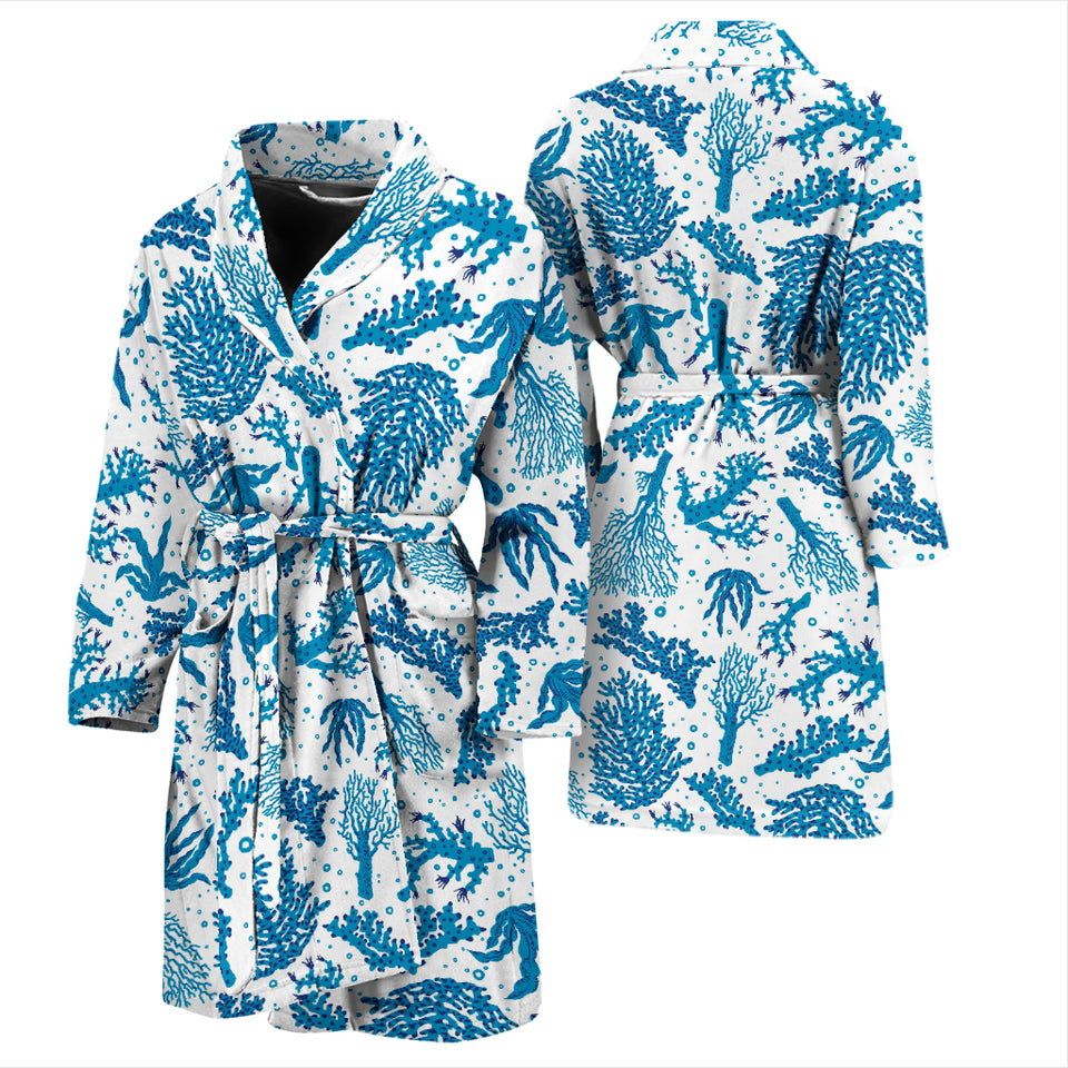 Coral Reef Pattern Print Design 01 Men's Bathrobe