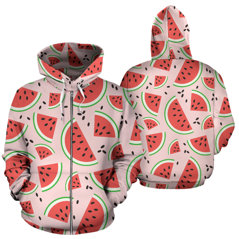 Watermelon Pattern Zip Up Hoodie