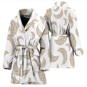 Cool Gold Moon Abstract Pattern Women'S Bathrobe