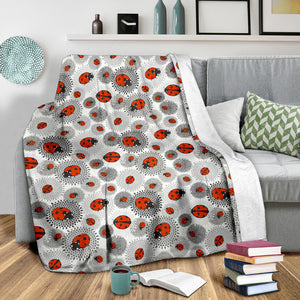 Ladybug Pattern Print Design 05 Premium Blanket