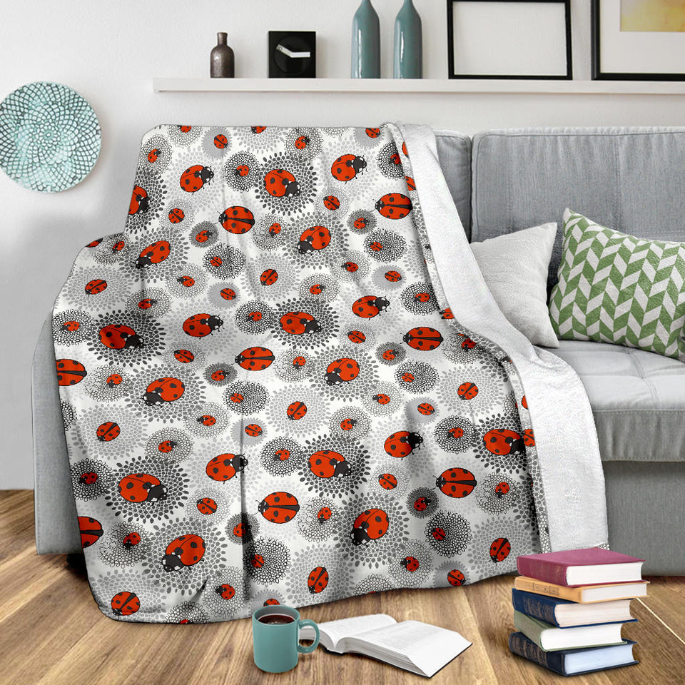 Ladybug Pattern Print Design 05 Premium Blanket