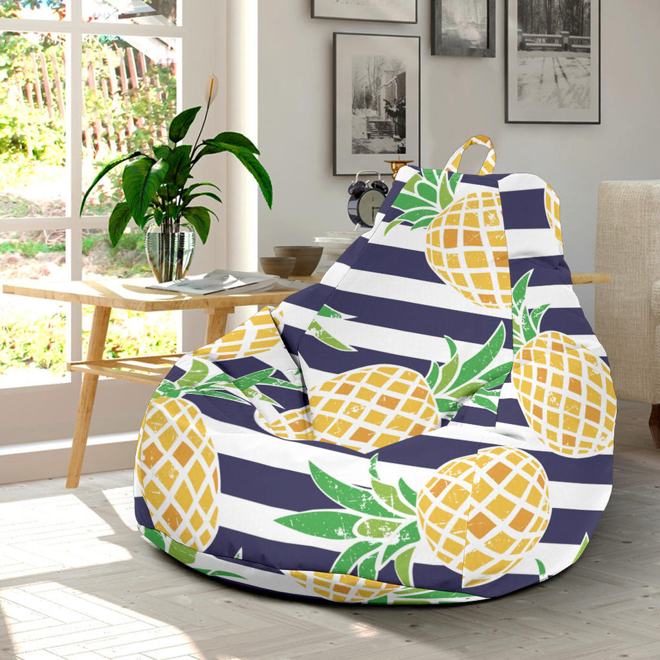 Pineapples Pattern Striped Background Bean Bag Cover