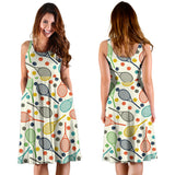 Tennis Pattern Print Design 03 Sleeveless Midi Dress