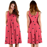 Watermelon Texture Background Sleeveless Midi Dress
