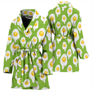 Fried Eggs Pattern Print Design 01 Women's Bathrobe