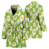 Fried Eggs Pattern Print Design 01 Women's Bathrobe