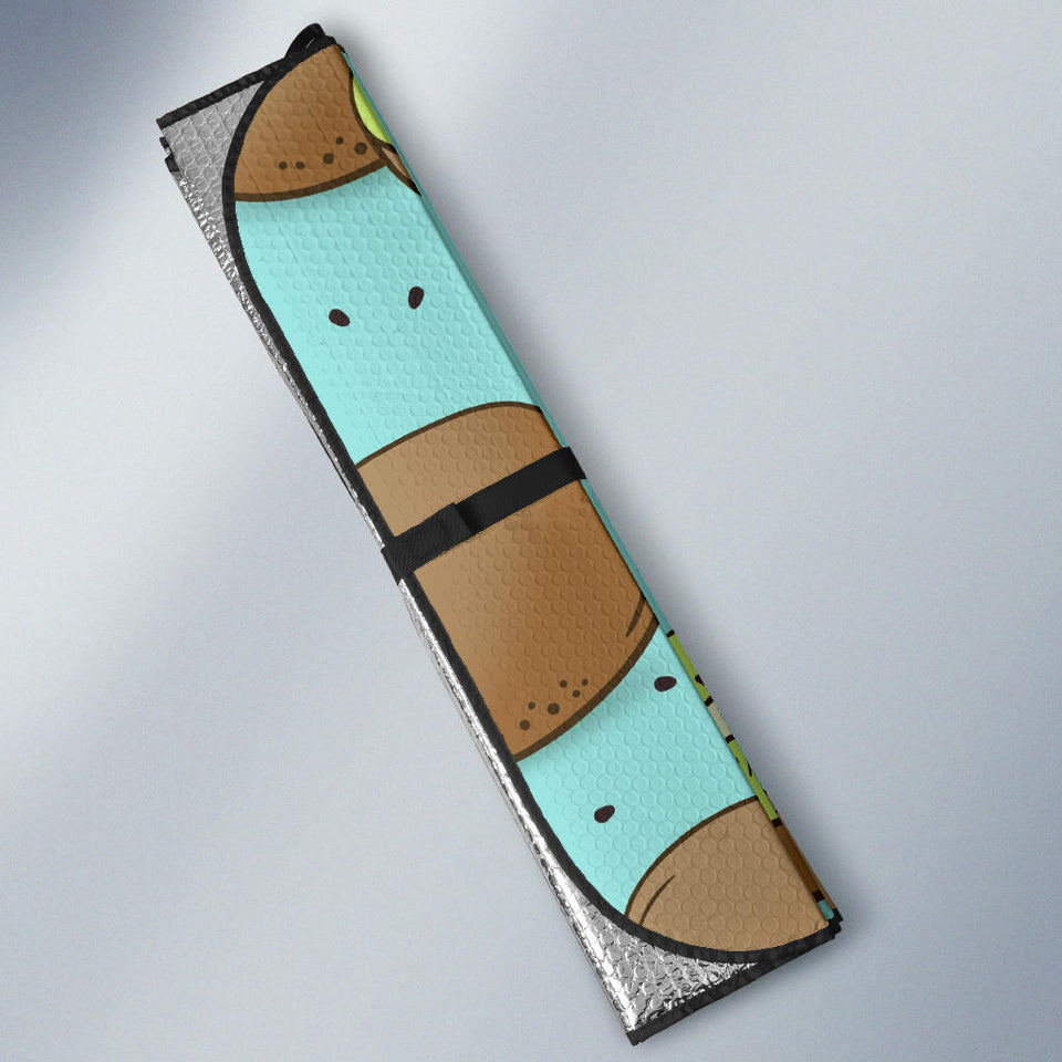Kiwi Blue Background Car Sun Shade