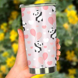 Cute Panda Ballon Heart Pattern Tumbler