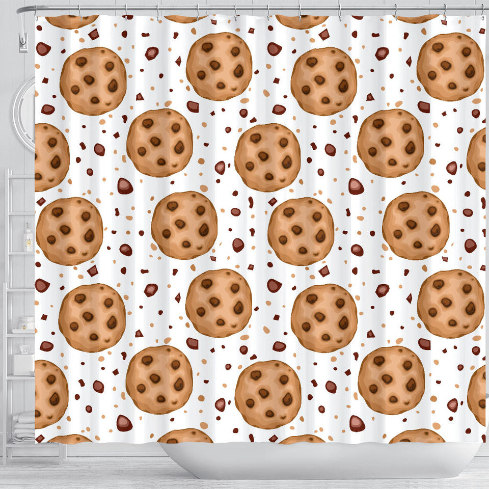 Chocolate Chip Cookie Pattern Shower Curtain Fulfilled In US