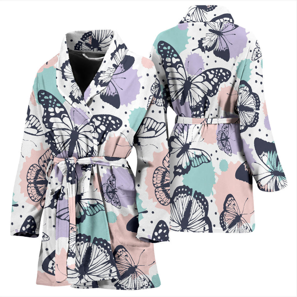 Butterfly Pattern Women'S Bathrobe