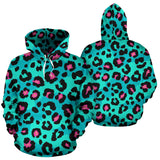 Green Leopard Skin Print Pattern Men Women Pullover Hoodie