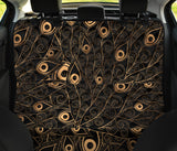 Gold Peacock Feather Pattern Dog Car Seat Covers