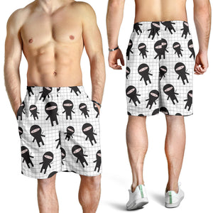 Ninja Pattern Plaid Background Men Shorts
