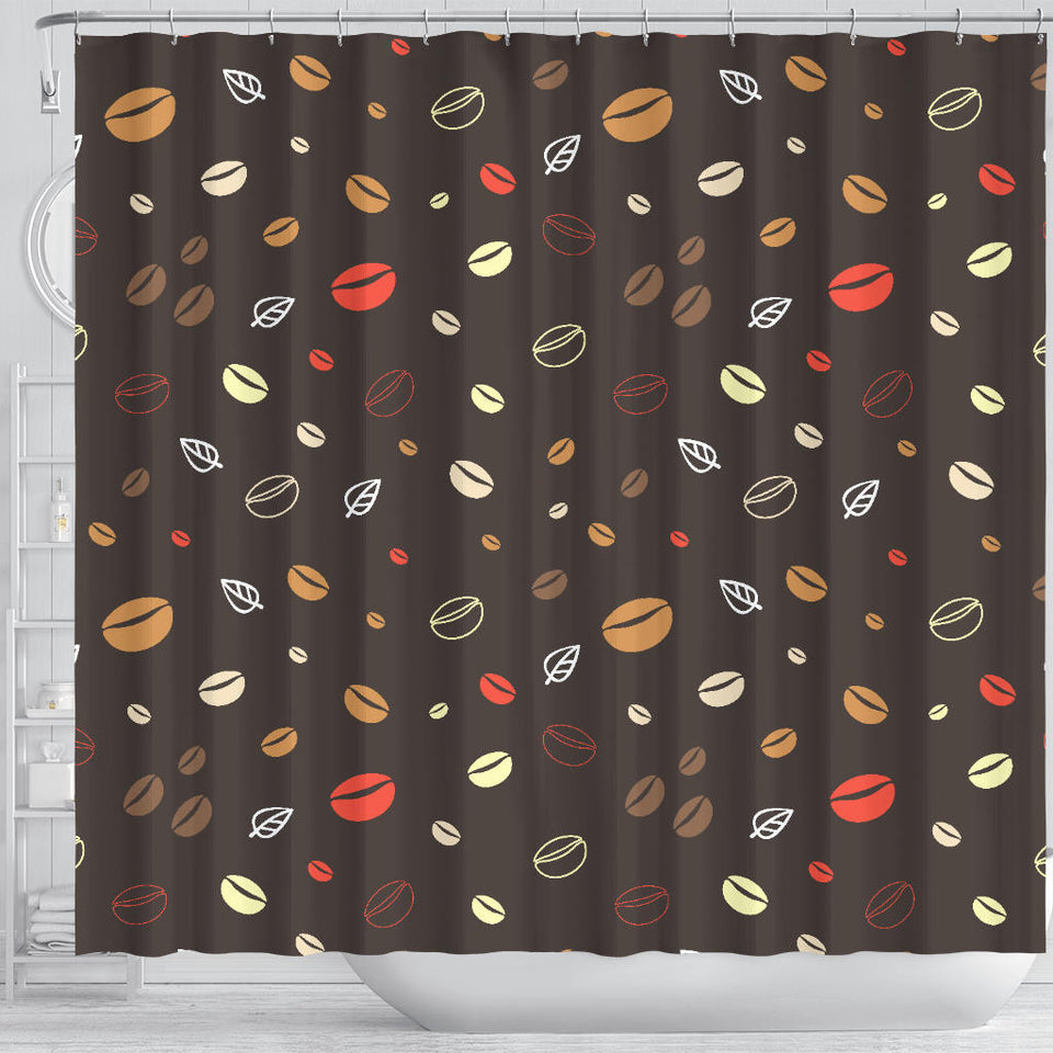 Coffee Bean Leave Pattern Shower Curtain Fulfilled In US