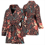 Fox Leaves Mushroom Pattern Women'S Bathrobe