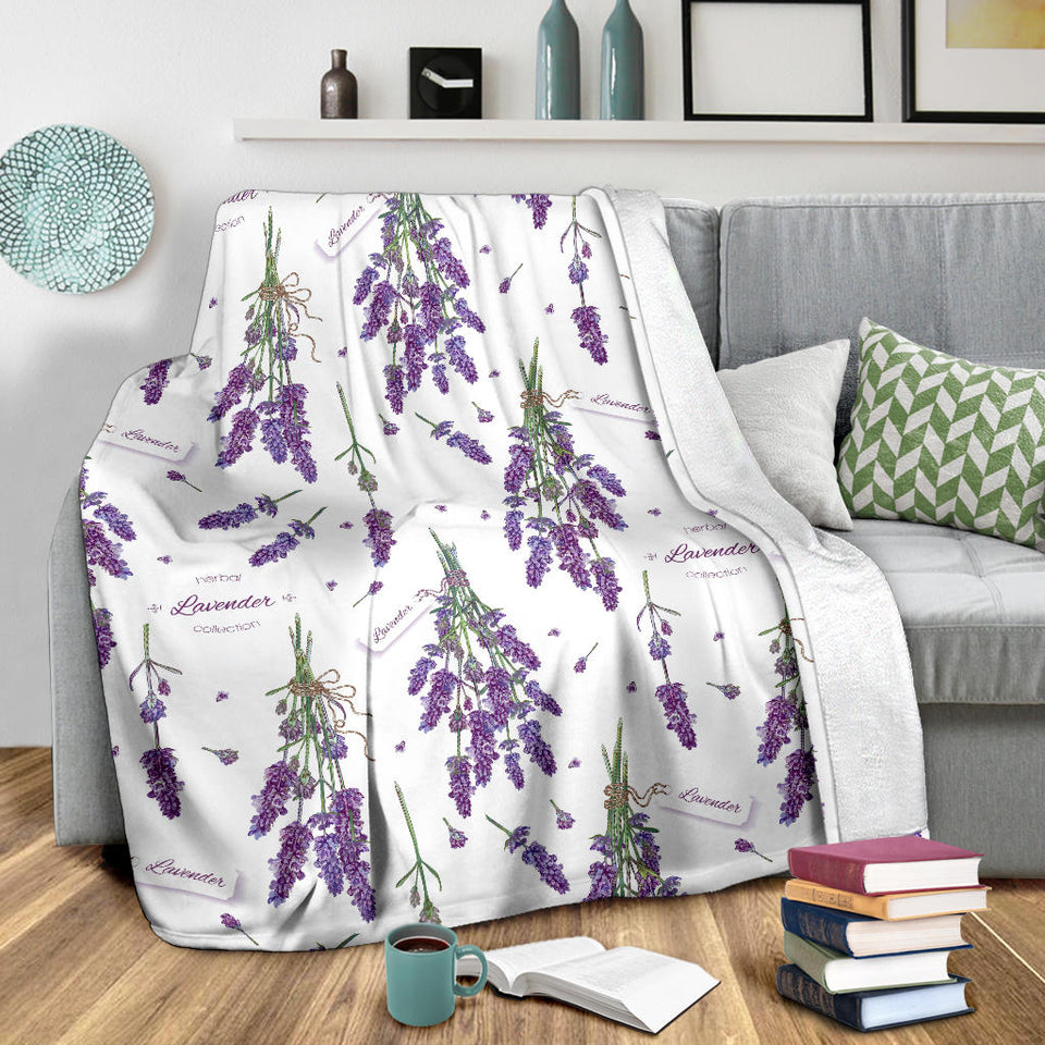 Lavender Flower Design Pattern Premium Blanket