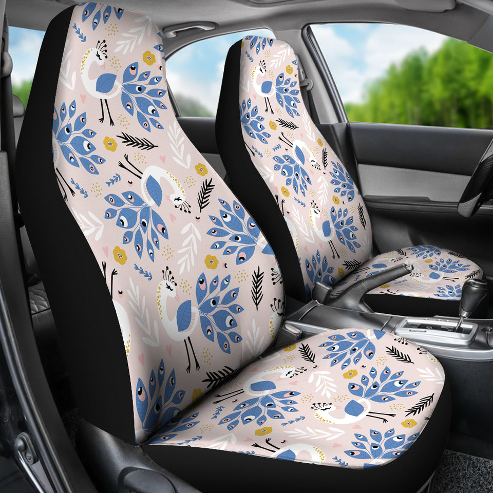 Cute Peacock Pattern  Universal Fit Car Seat Covers