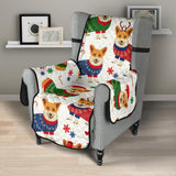 Corgi Christmas Pattern Chair Cover Protector