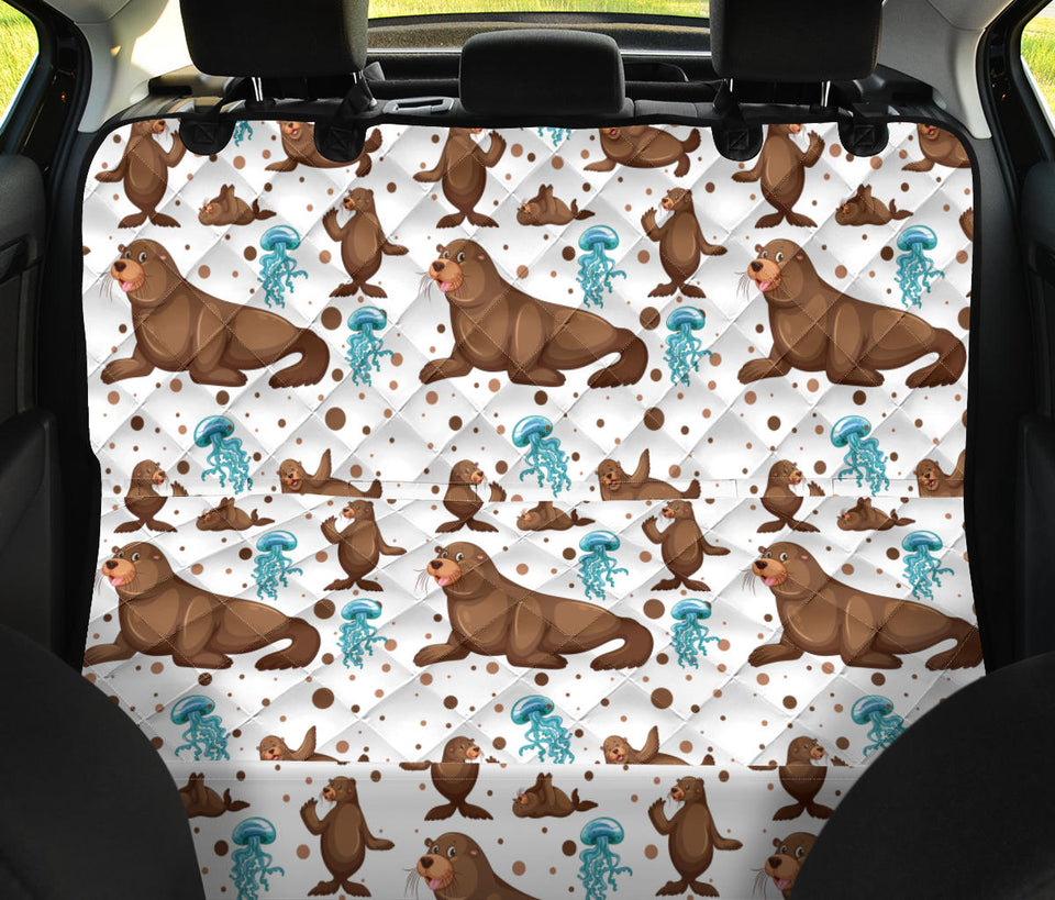 Sea Lion Seals Jellyfish Pattern Dog Car Seat Covers