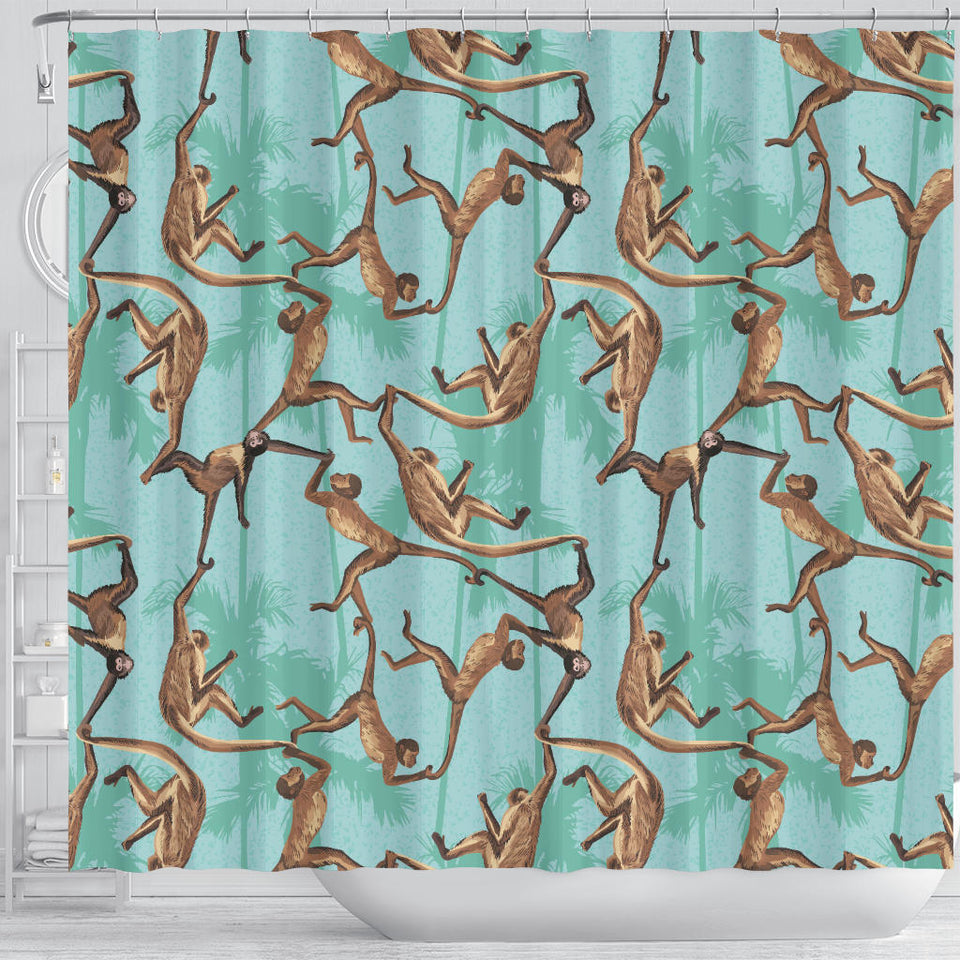Monkey Palm Tree Background Shower Curtain Fulfilled In US