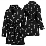 Engine Piston Black Theme Pattern Print Design 03 Women's Bathrobe