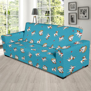 Jack Russel Pattern Print Design 03 Sofa Slipcover