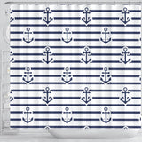 Anchor Rope Nautical  Pattern Shower Curtain Fulfilled In US