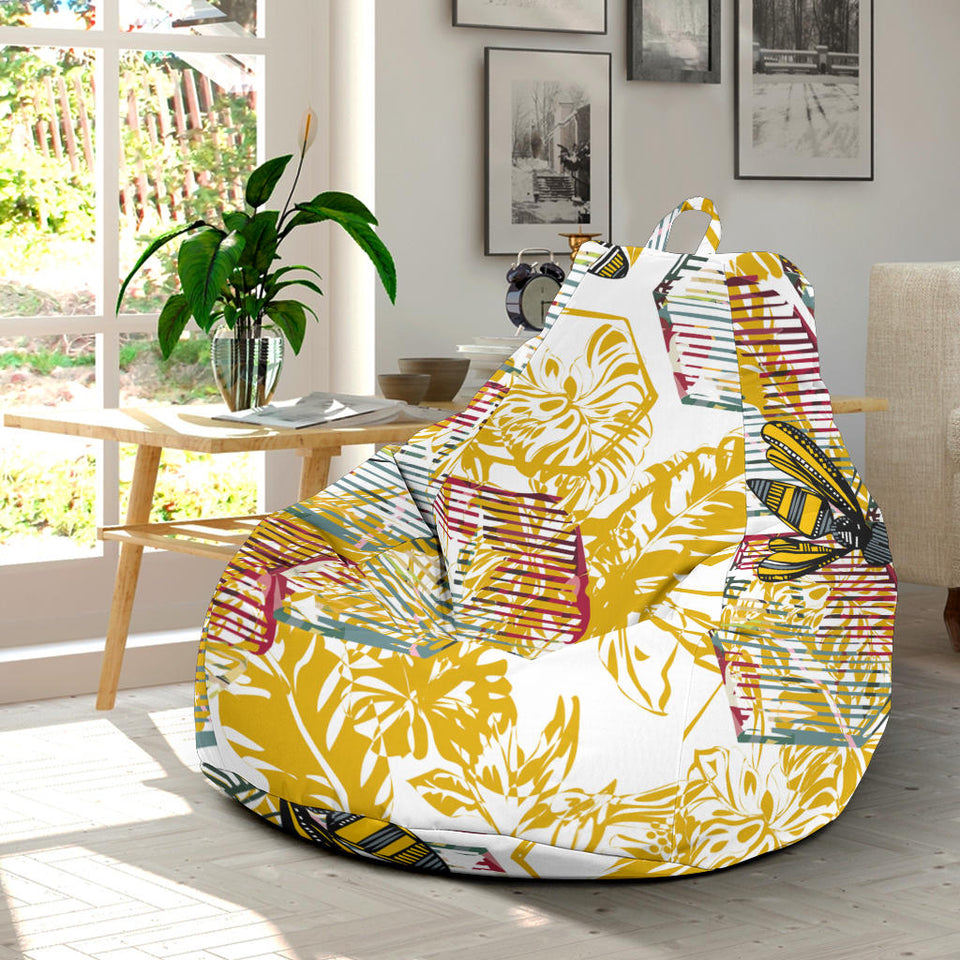 Cool Bee Honeycomb Leaves Pattern Bean Bag Cover