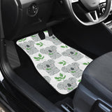 Hand Drawn Koala Leaves Pattern Front And Back Car Mats