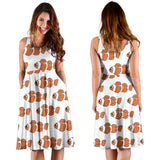 Clown Fish Pattern Print Design 05 Sleeveless Midi Dress