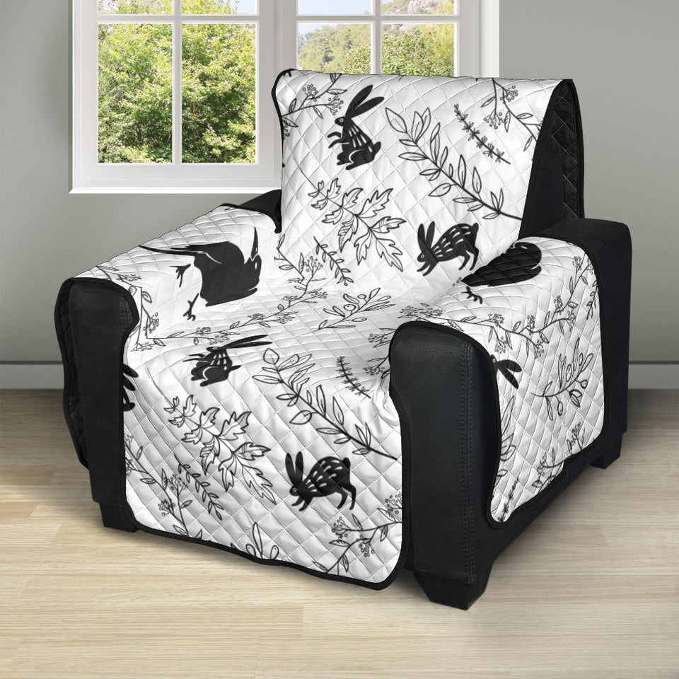 Crows floral wreath rabbit pattern Recliner Cover Protector