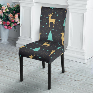 Deers Star Tree Pattern Dining Chair Slipcover