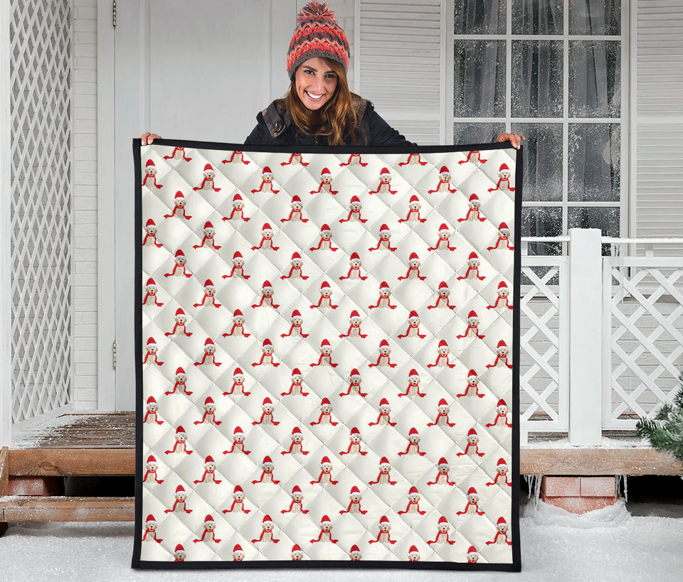 Golden Retriever Pattern Print Design 01 Premium Quilt